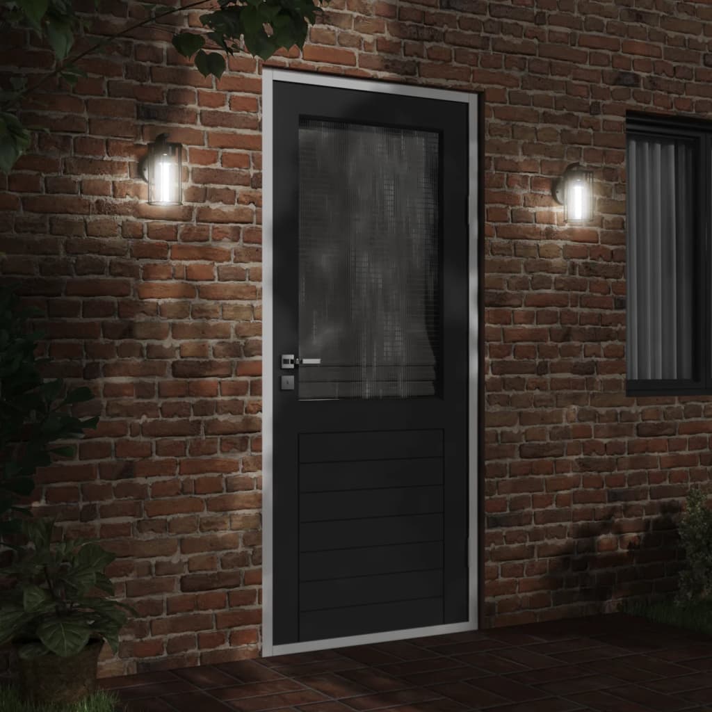Vidaxl Outdoor Mauer Luede 2 st Stallless Stol schwaarz