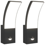 Vidaxl zunanje stenske svetilke 2 ST LED s senzorji Aluminium Black