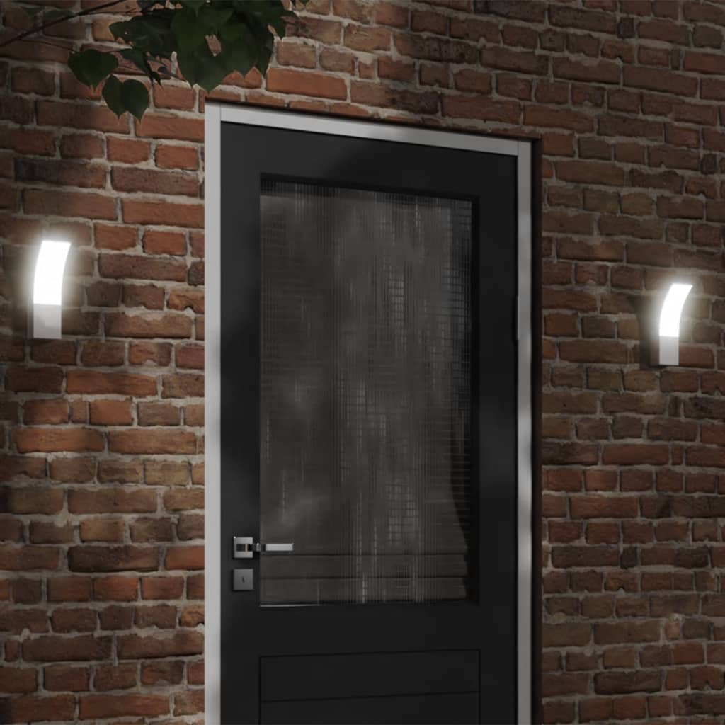 Vidaxl Lámpara de pared al aire libre LED fundido de aluminio blanco
