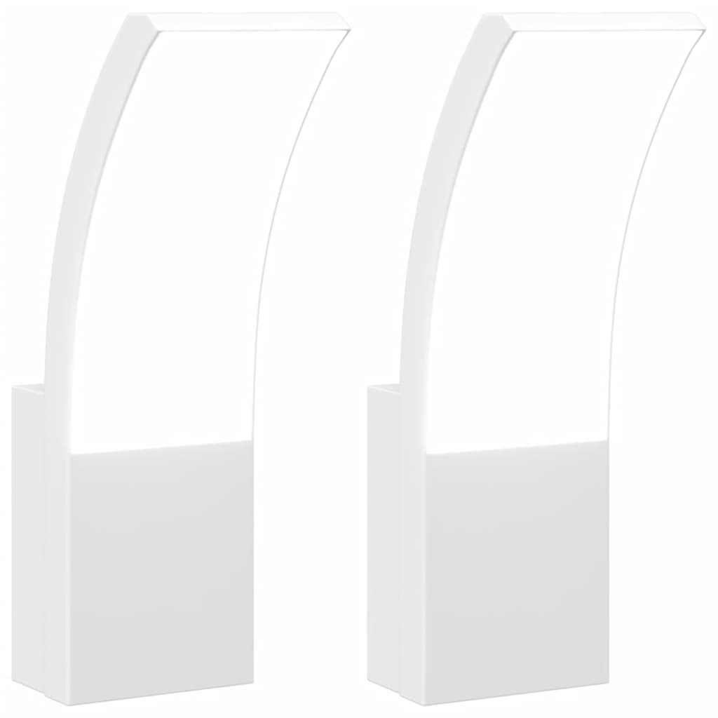 Vidaxl Lámparas de pared al aire libre 2 st White de aluminio fundido