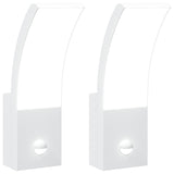 Vidaxl Outdoor Wall Lamps 2 ST LED with Sensors cast aluminum white