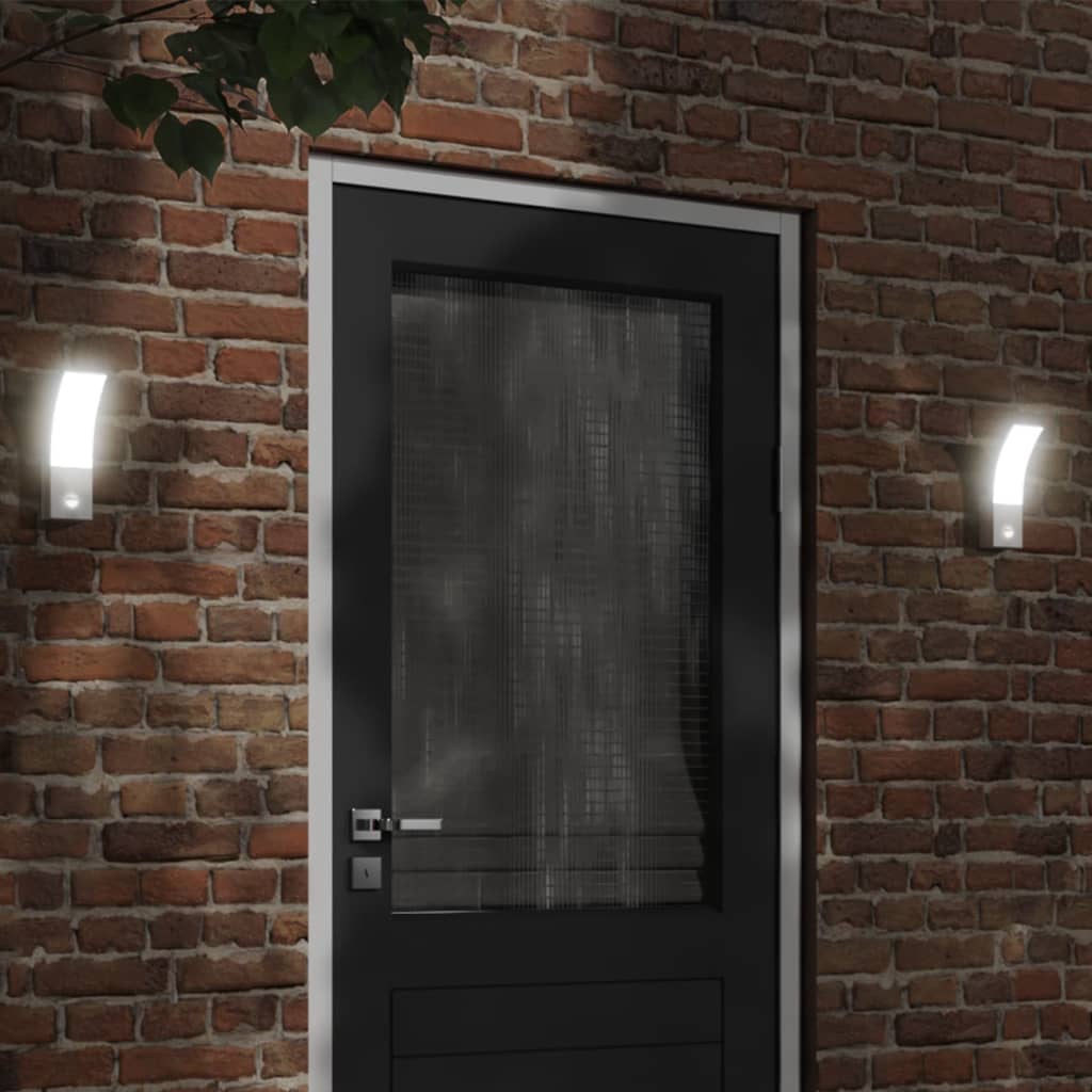 Vidaxl Outdoor Wall Lamps 2 ST LED with Sensors cast aluminum white
