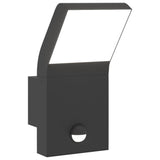 Vidaxl Zunanja stenska svetilka LED s senzorji Aluminium Black