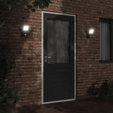 Vidaxl outdoor wall lamps 2 st led with sensors cast aluminum black