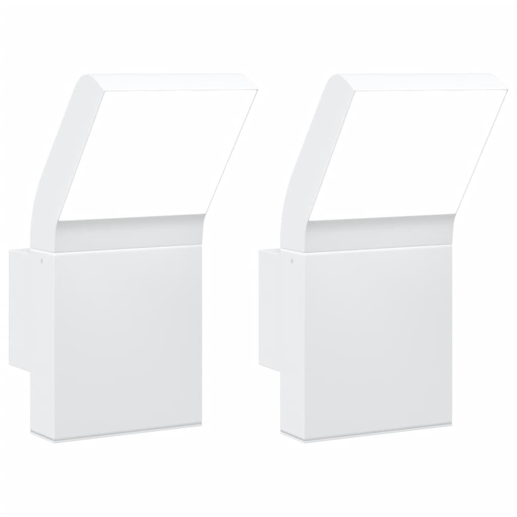 Vidaxl zewnętrzne lampy ścienne 2 stóp LED aluminiowy biały