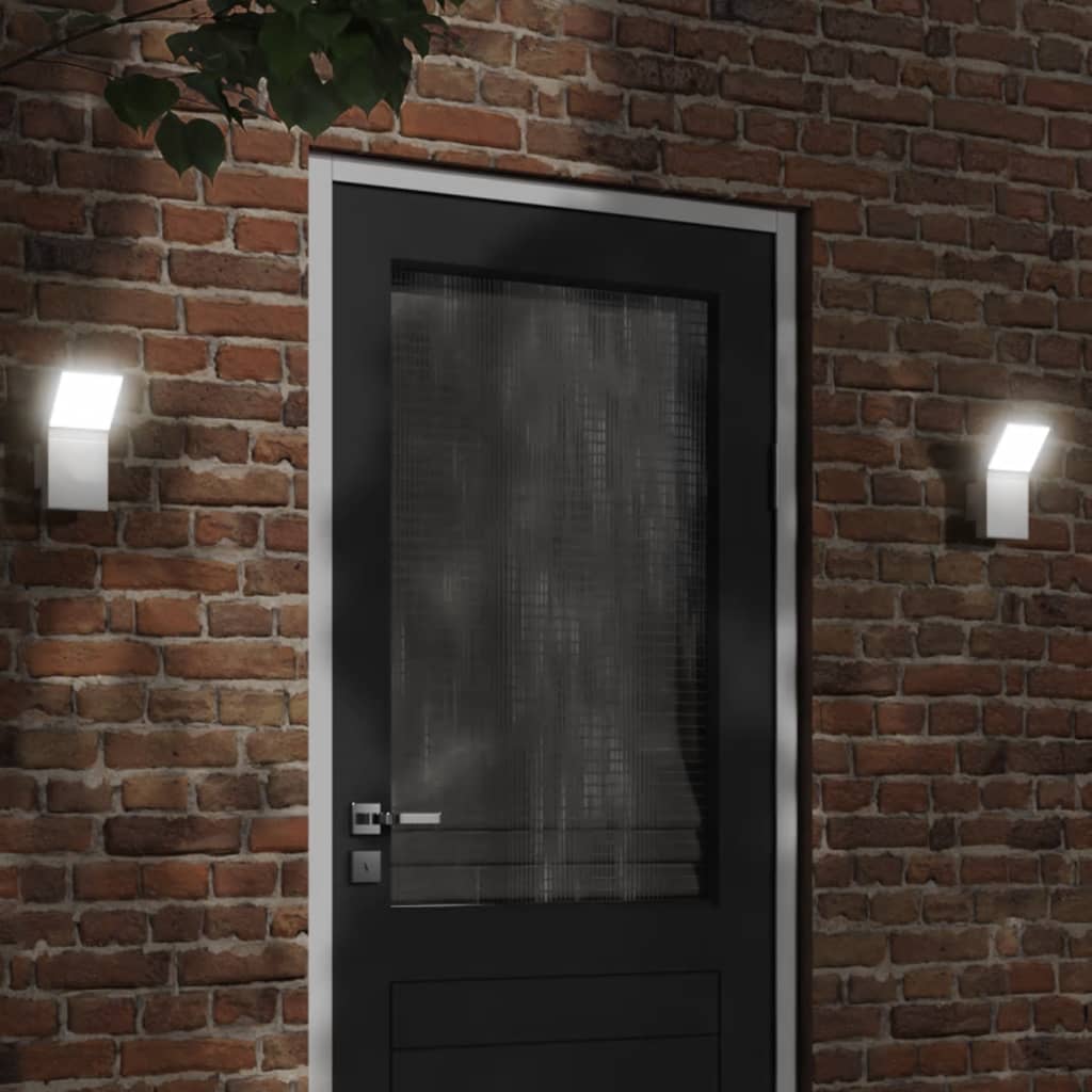 Vidaxl zewnętrzne lampy ścienne 2 stóp LED aluminiowy biały