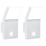 Vidaxl Outdoor Wall Lamps 2 ST LED with Sensors cast aluminum white