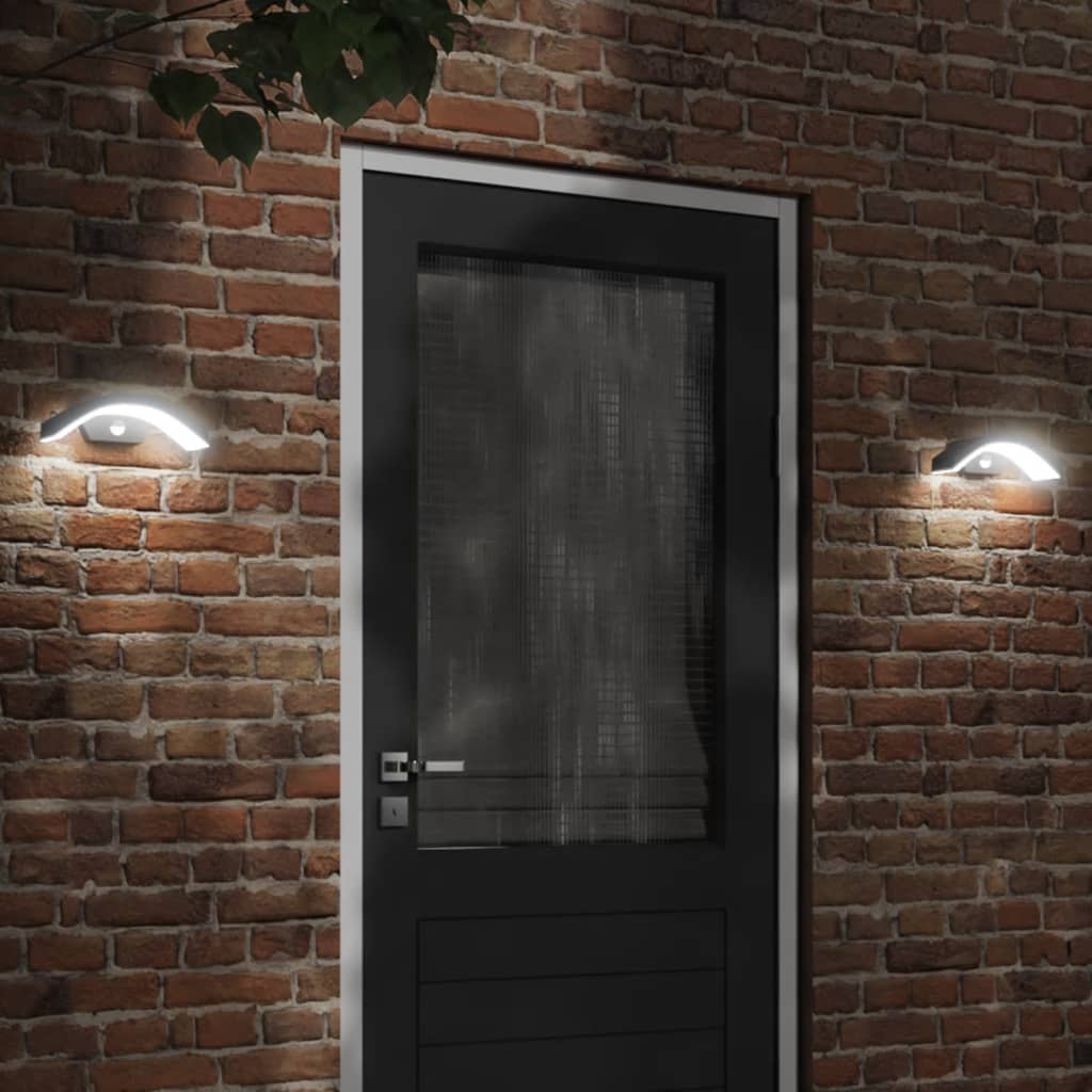 Bidaxl utomhusvägglampa LED med sensorer gjuten aluminium svart
