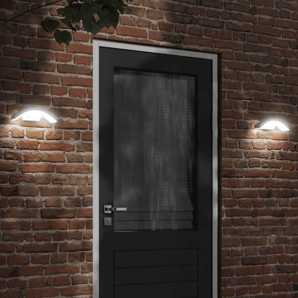Venkovní nástěnná lampa Vidaxl LED se senzory lité hliníková bílá
