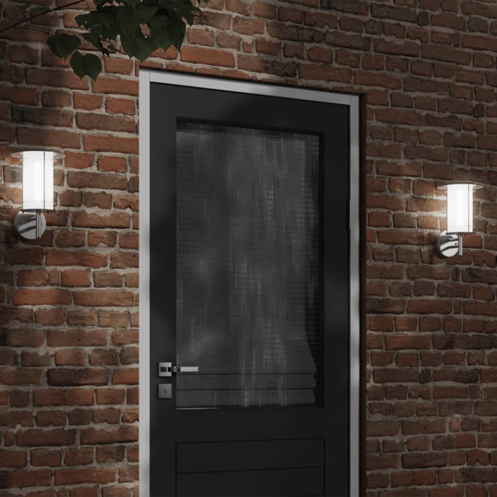Vidaxl utomhus vägglampa rostfritt stål silverfärgad