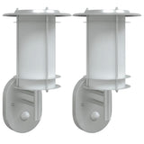 Vidaxl Outdoor Mauer Lampe 2 st mat Sensoren Edelensteier Sëlwerfaarf faarweg