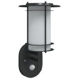 Vidaxl Lámpara de pared al aire libre con sensor de acero inoxidable negro