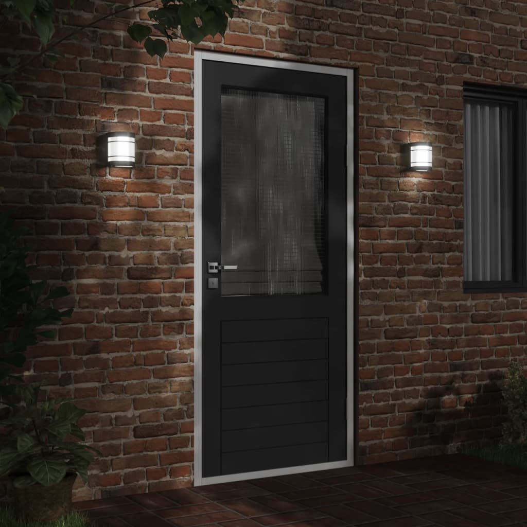 Vidaxl Lámparas de pared al aire libre 2 de acero inoxidable