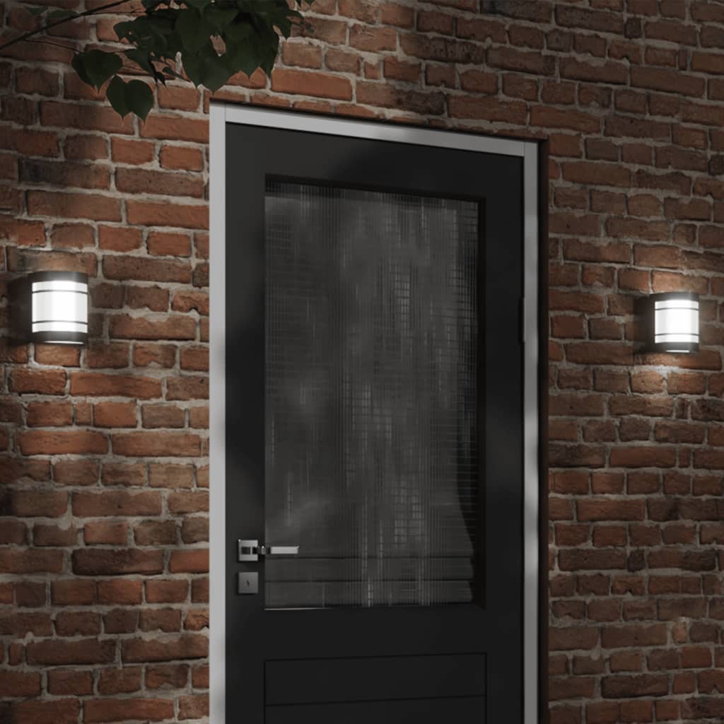 Vidaxl Lámparas de pared al aire libre 2 de acero inoxidable