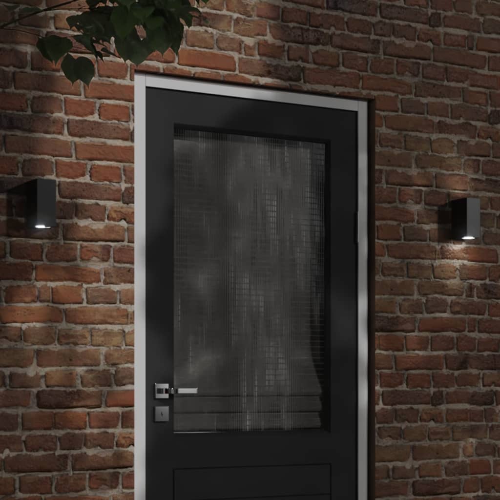 Vidaxl outdoor wall lamps 2 sted aluminum black
