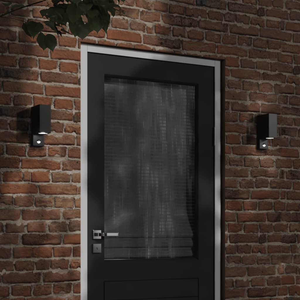 Vidaxl Outdoor wall lamp with sensor cast aluminum black