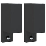 Vidaxl Lámparas de pared al aire libre 2 pts con sensores de aluminio fundido negro