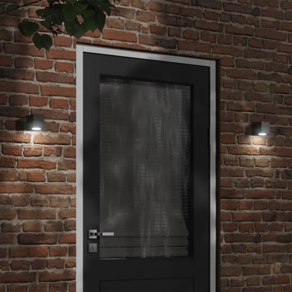 Vidaxl utendørs vegglampe støpt aluminium svart