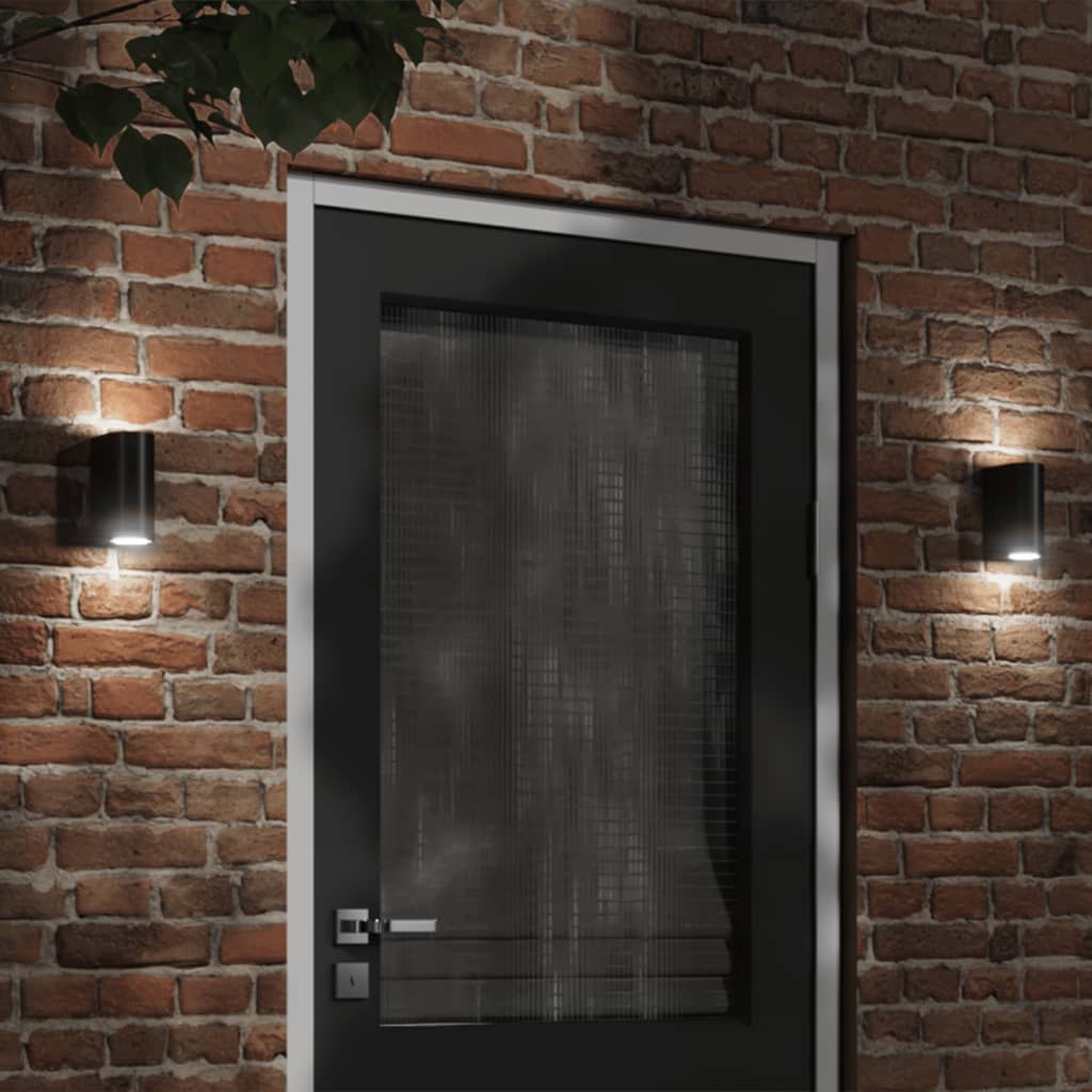 Vidaxl Lámparas de pared al aire libre 2 ALUMINUM ALUMINUM