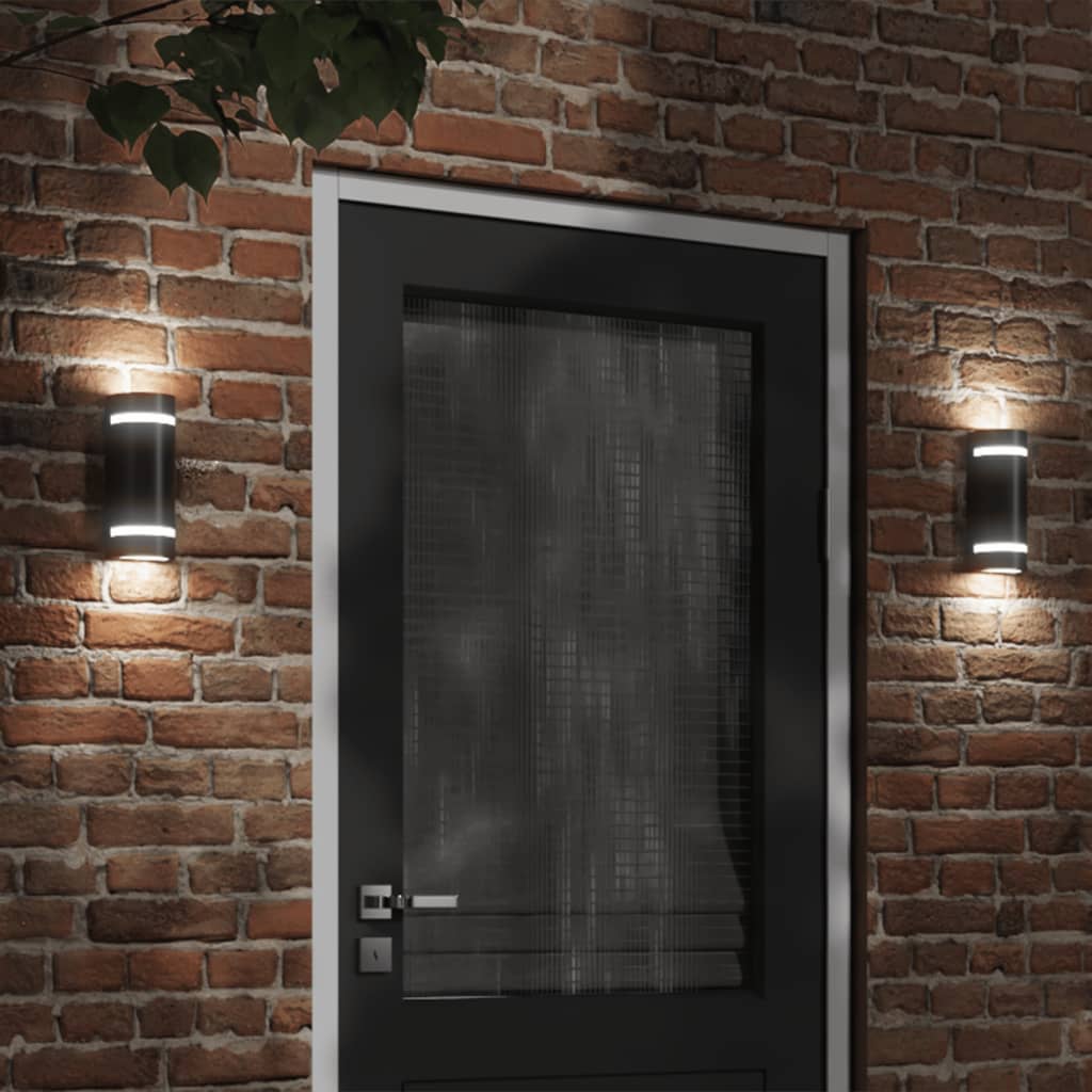 Vidaxl utendørs vegglampe støpt aluminium svart