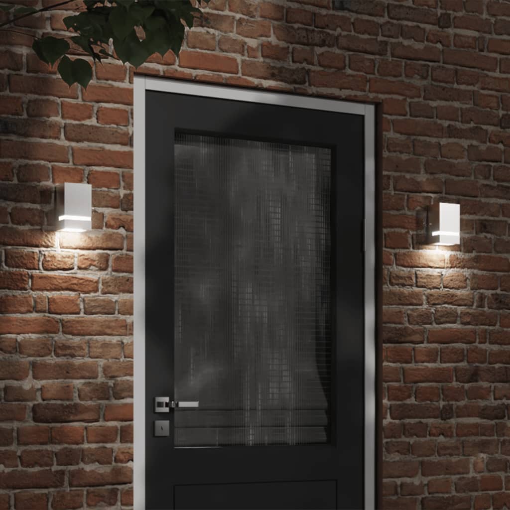 Vidaxl zewnętrzna lampa ścienna ze stali nierdzewnej srebrne