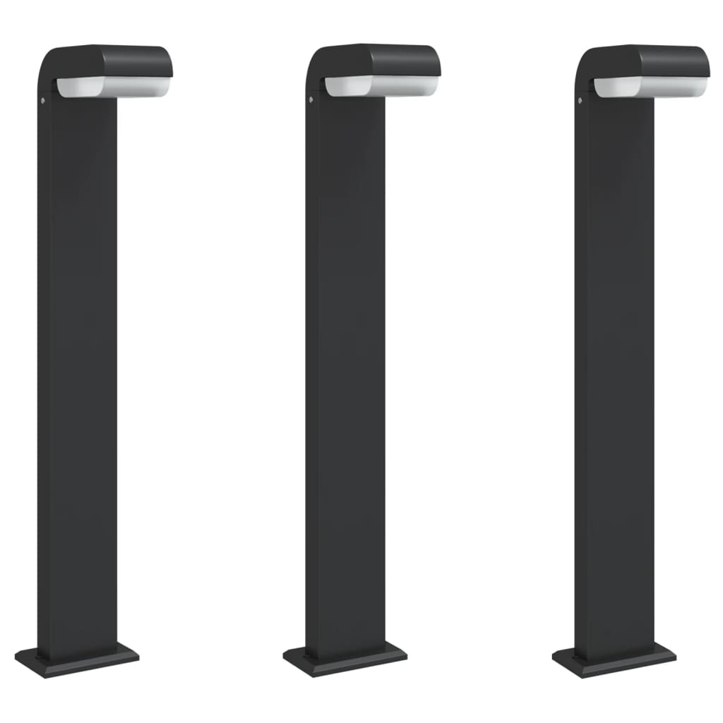 Vidaxl talne svetilke za zunanje 3 st 80 cm lito aluminijasta črna