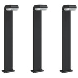 Vidaxl talne svetilke za zunanje 3 st 80 cm lito aluminijasta črna