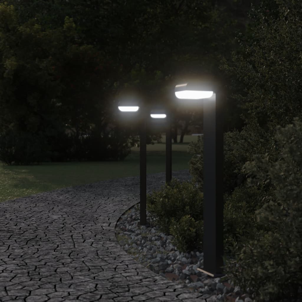 Vidaxl talne svetilke za zunanje 3 st 80 cm lito aluminijasta črna