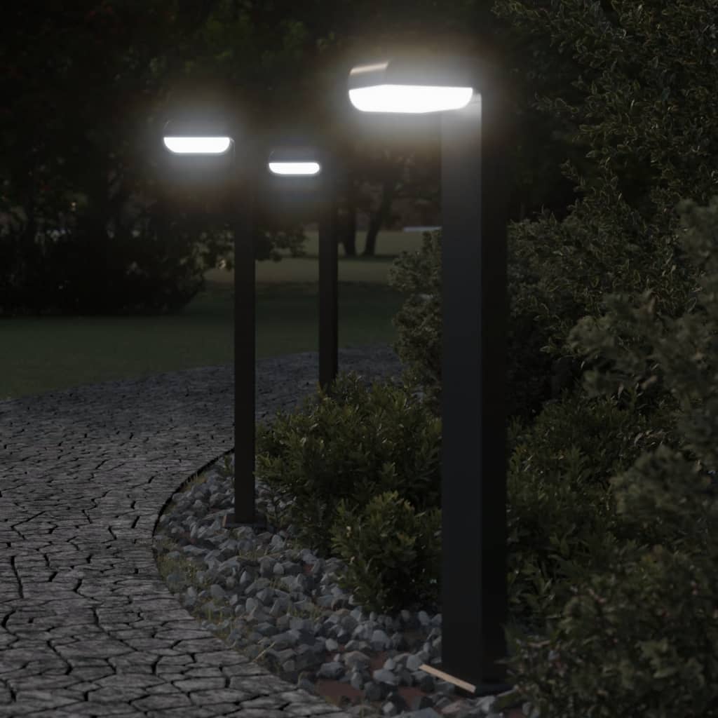 Vidaxl talne svetilke za zunanje 3 st 80 cm lito aluminijasta črna