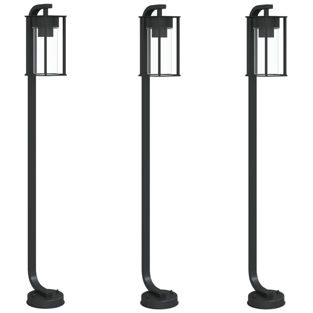 Vidaxl floor lamp for outside 3 pc 100 cm stainless steel black
