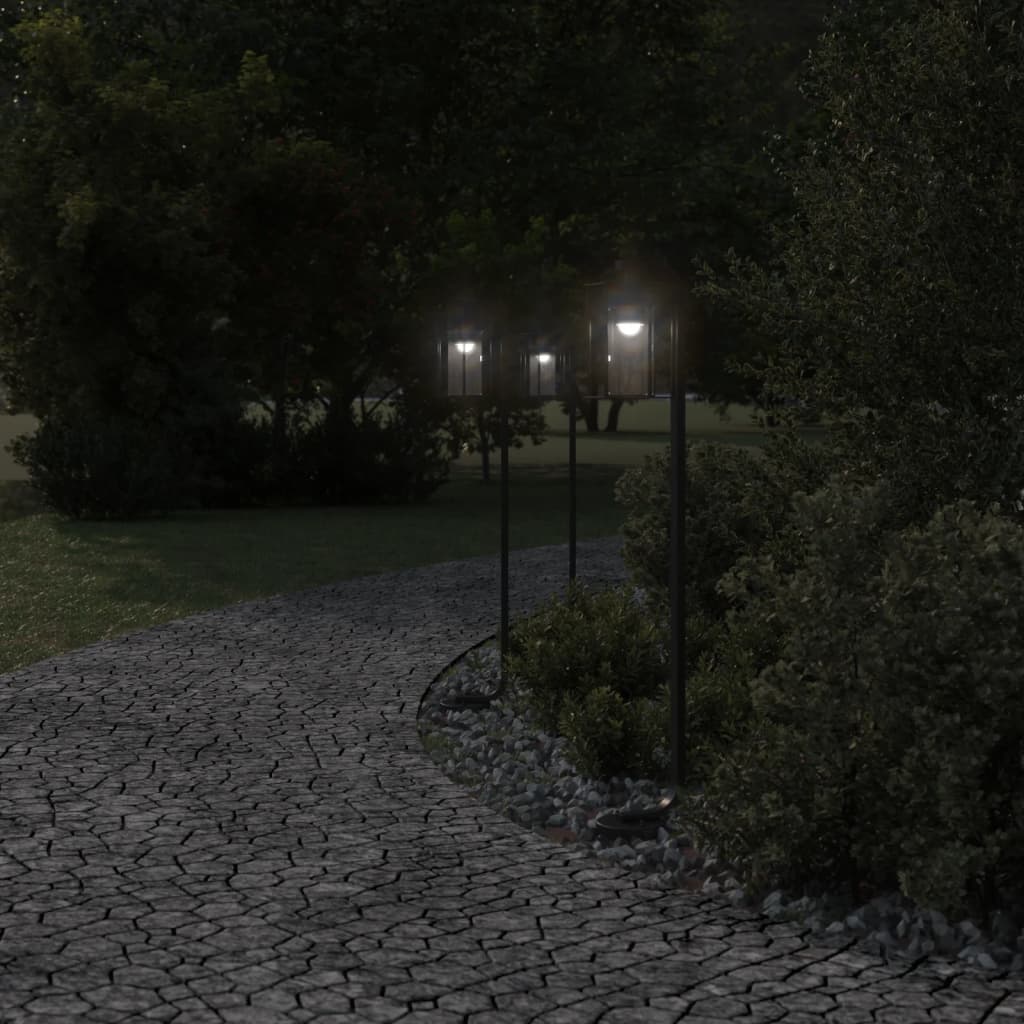 Vidaxl floor lamp for outside 3 pc 100 cm stainless steel black