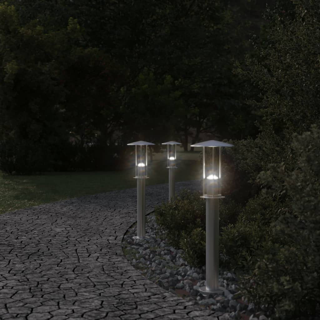 Vidaxl zewnętrzna lampa podłogowa 60 cm ze stali nierdzewnej srebrne
