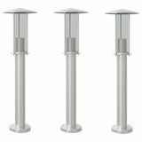 Lampadaire Vidaxl pour l'extérieur 3 st 60 cm en acier inoxydable en argent coloré