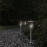 Lampadaire Vidaxl pour l'extérieur 3 st 60 cm en acier inoxydable en argent coloré