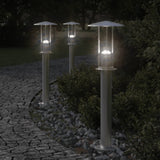 Lampadaire Vidaxl pour l'extérieur 3 st 60 cm en acier inoxydable en argent coloré