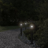 Vidaxl golvlampa för utanför 3 st 60 cm rostfritt stål svart
