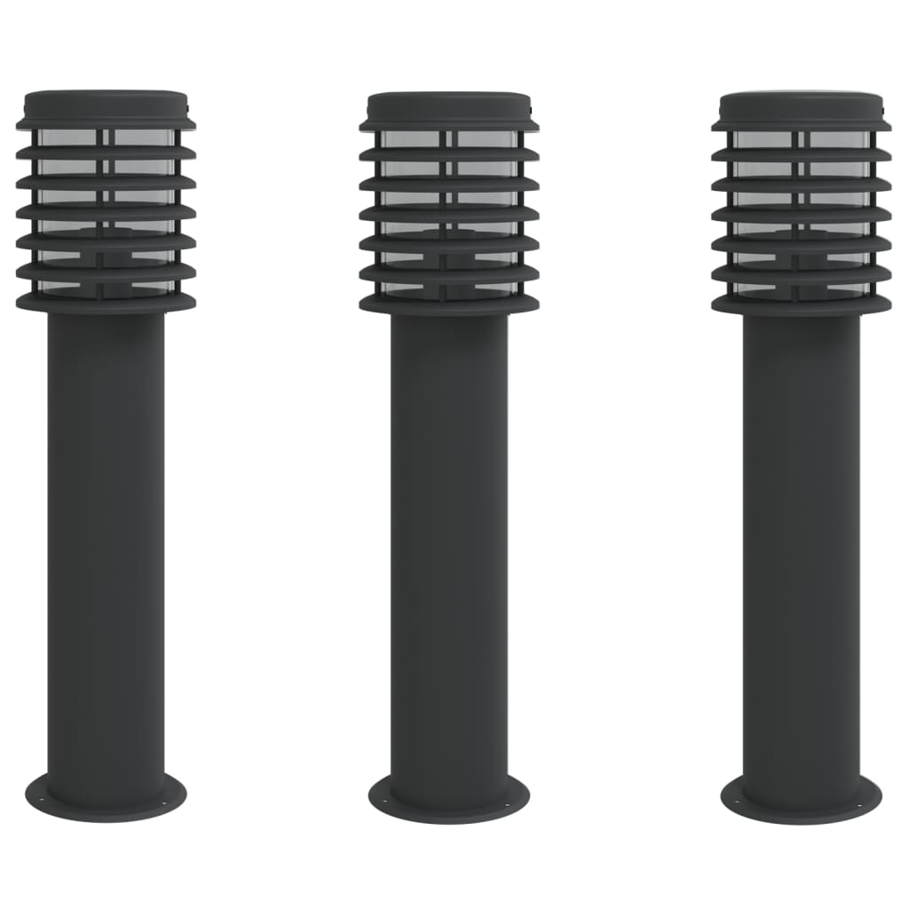 Vidaxl floor lamp for outside 3 pcs 60 cm stainless steel black