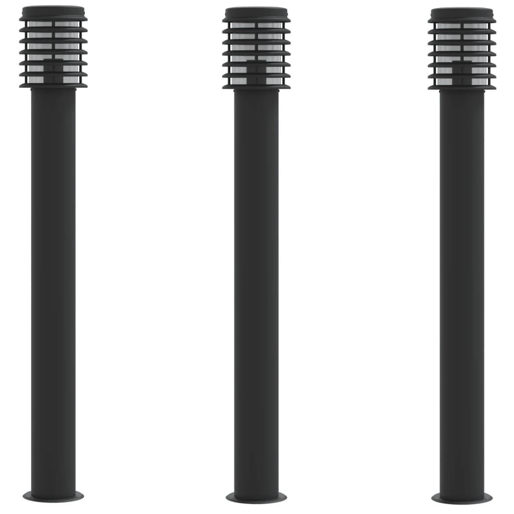 Vidaxl floor lamp for outside 3 st 110 cm stainless steel black