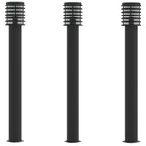 Vidaxl floor lamp for outside 3 st 110 cm stainless steel black