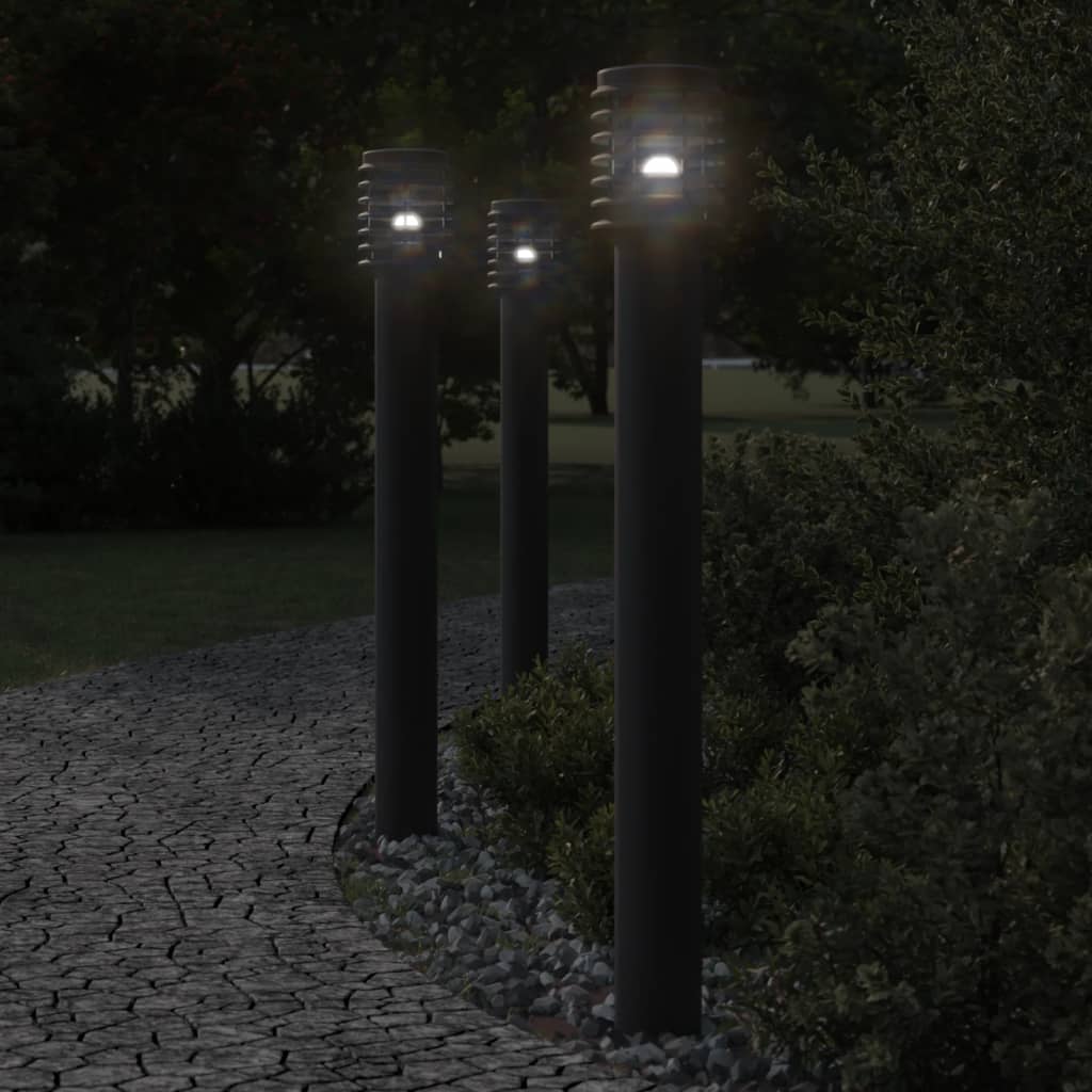 Vidaxl floor lamp for outside 3 st 110 cm stainless steel black