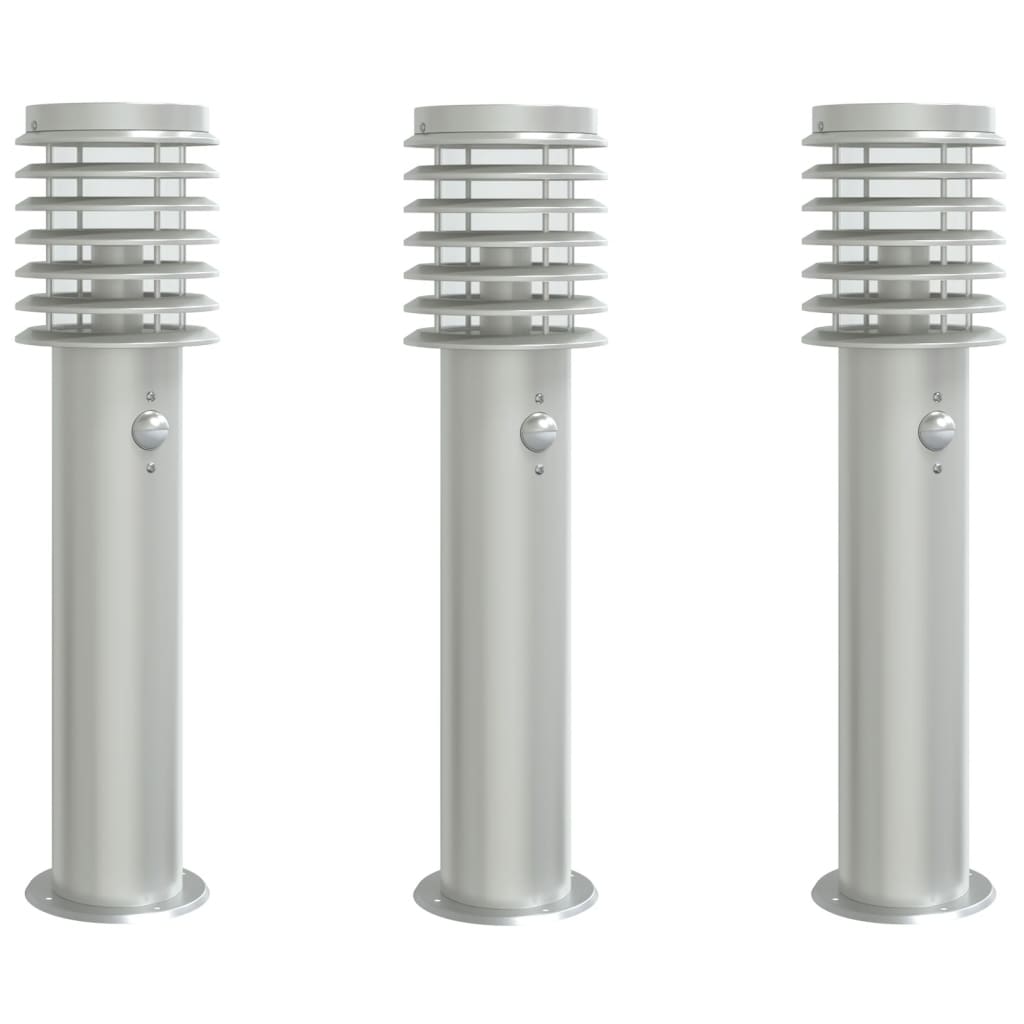 Vidaxl Outside floors 3 st with sensors 60 cm Stainless steel silver