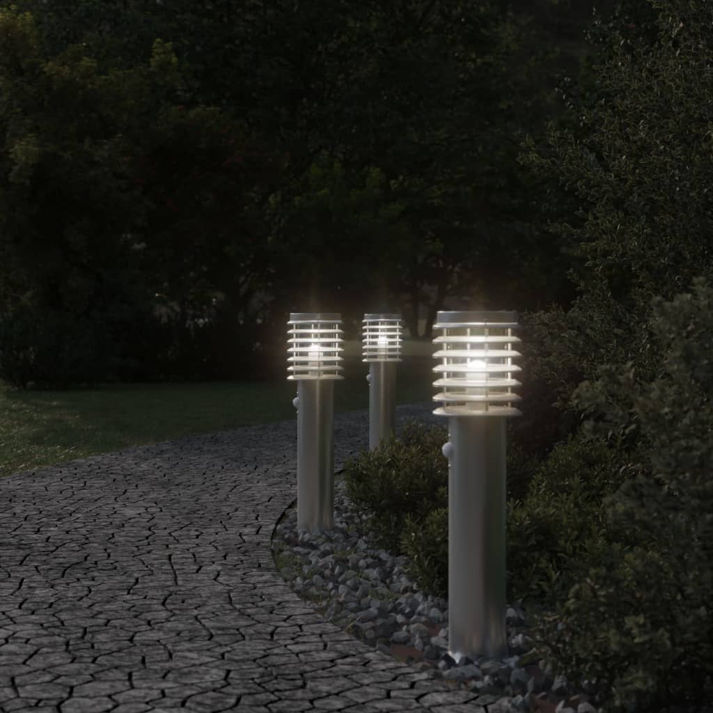 Vidaxl Outside floors 3 st with sensors 60 cm Stainless steel silver