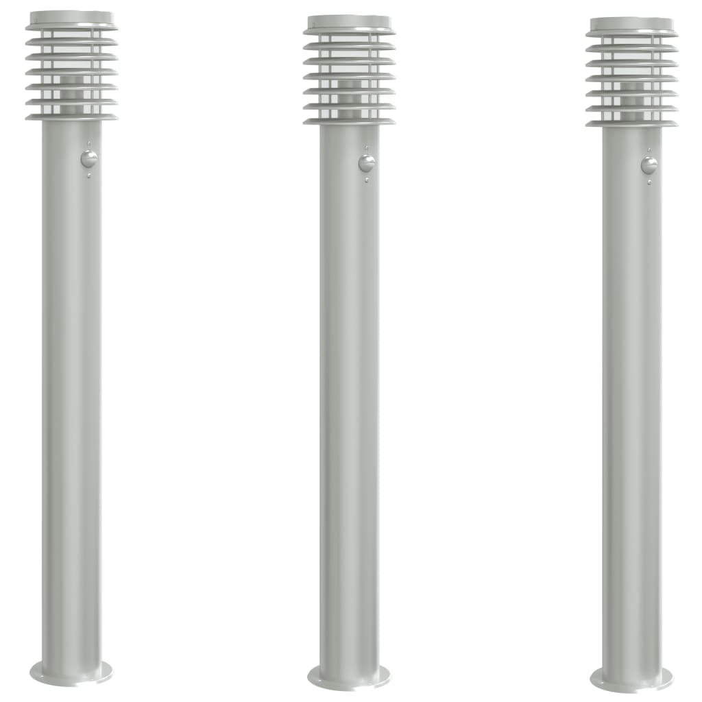Vidaxl Outside floors 3 st with sensors 110 cm stainless steel silver