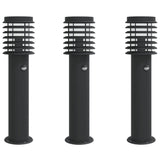 Vidaxl outdoor floor lamps 3 st with sensors stainless steel black