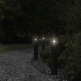 Vidaxl outdoor floor lamps 3 st with sensors stainless steel black