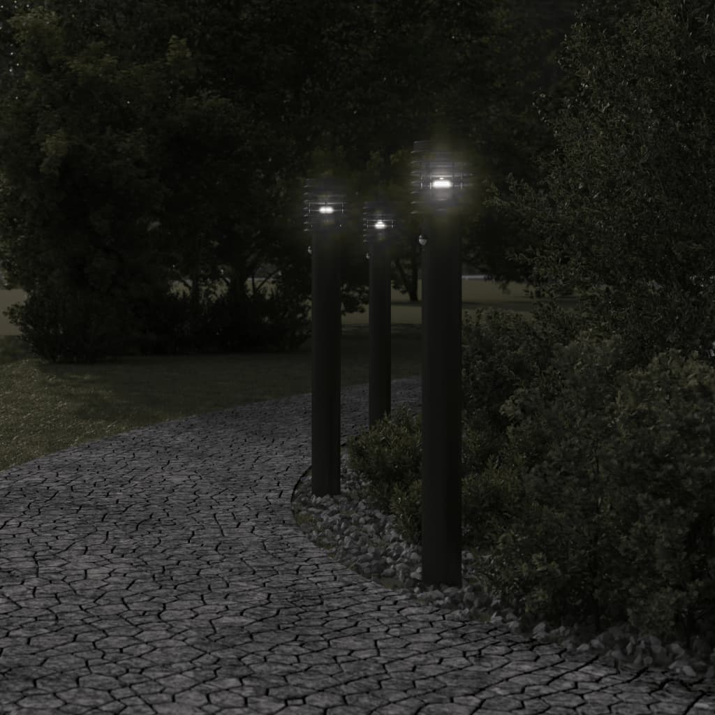 Vidaxl floor lamp for outside with sensor 110 cm stainless steel black