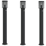Vidaxl Outside Floor Lamps 3 st with sensors 110 cm Stainless steel Black