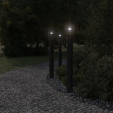 Vidaxl Outside Floor Lamps 3 st with sensors 110 cm Stainless steel Black