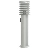 Vidaxl Lámpara de pie exterior con enchufe de 60 cm de plata de acero inoxidable