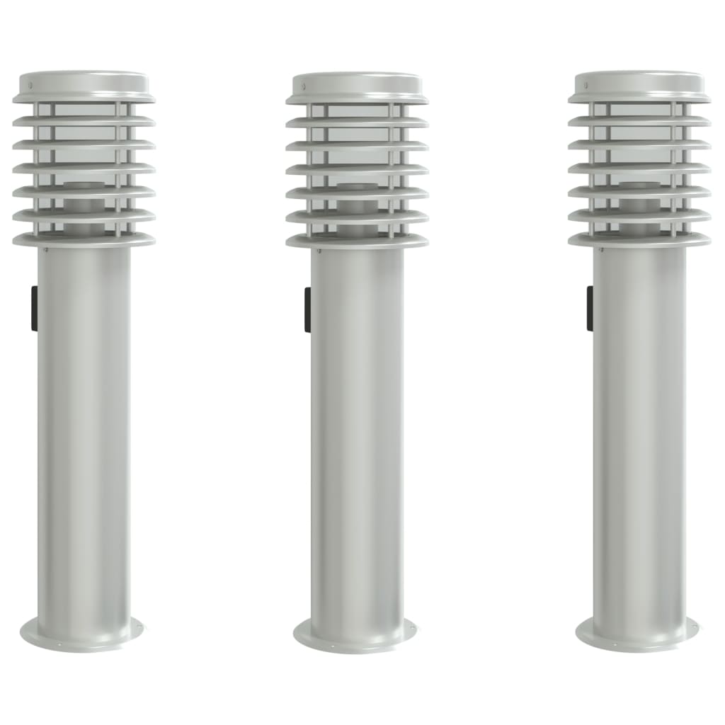 Vidaxl Outside Floor Lamps 3 ST socket 60 cm Stainless steel silver